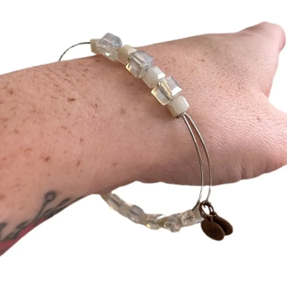 Alex and Ani Square Iridescent Beaded Expandable Wire Bracelet - Picture 3 of 6